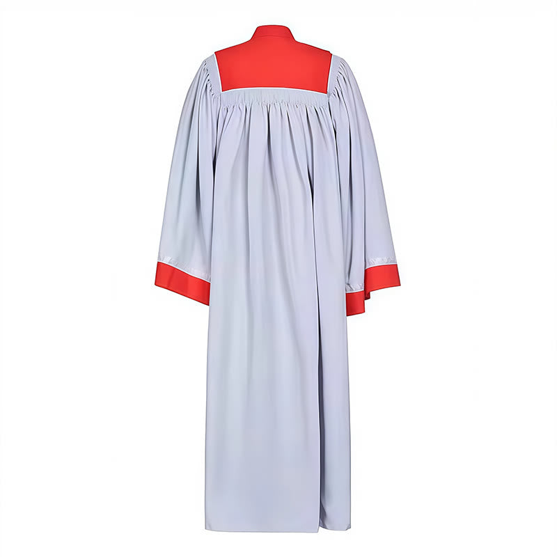 Christianartworkshop Priesterrobe für heilige Zeremonien – Grau und Rot mit zarten Details - image 3