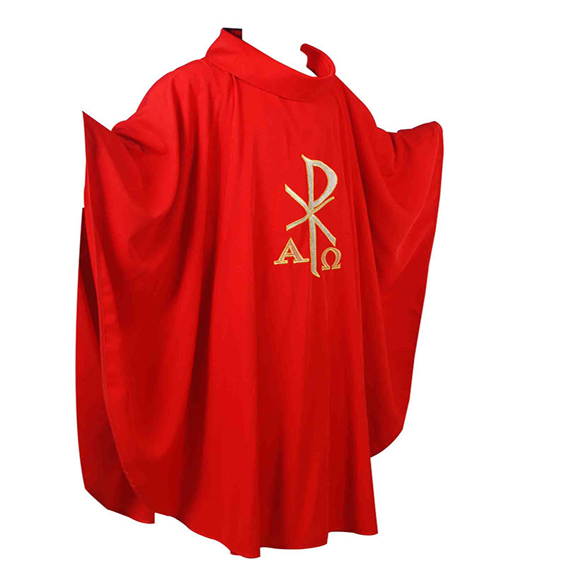 Christianartworkshop, sortiert – Farbiges Kasel-Set mit thematischen Goldmotiven - Rot - Einheitsgröße - image 1