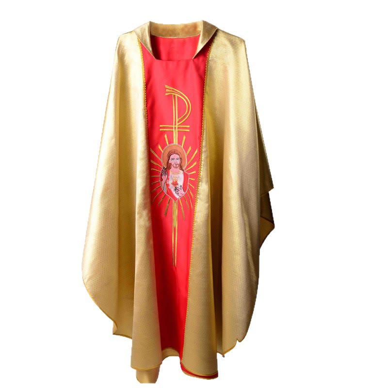 Christianartworkshop High-End-Kasel in Silber – Weiß/Blau & Gold/Rot mit thematischen Motiven - image 2