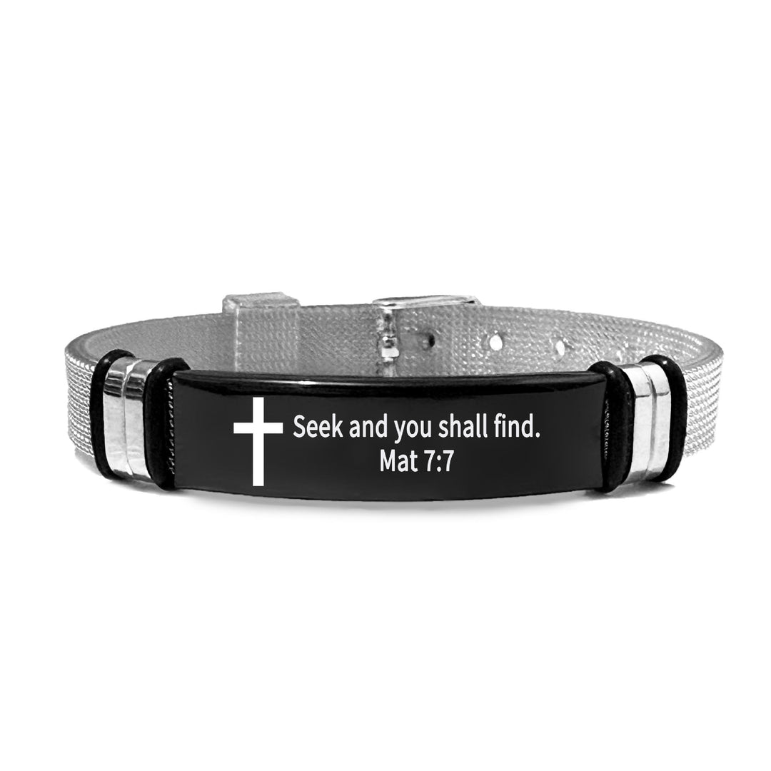 Christianartworkshop Multi-Style Motivations-Kreuzarmband mit Bibelversen - PVC 7:7 - image 37