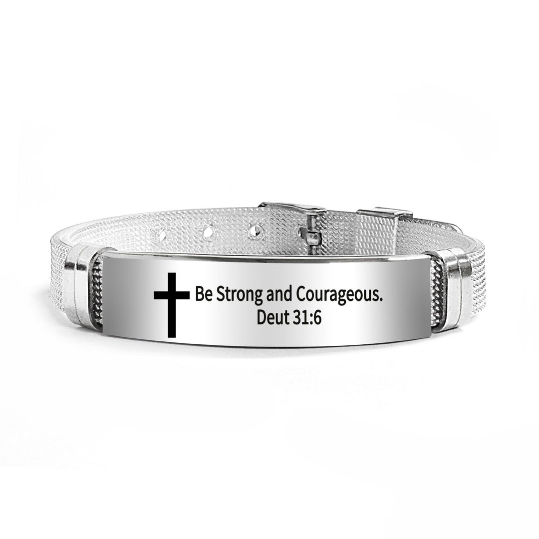 Christianartworkshop Multi-Style Motivations-Kreuzarmband mit Bibelversen - Schwarzes PVC 31:6 - image 69