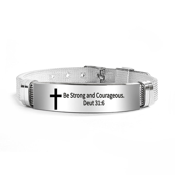 Christianartworkshop Multi-Style Motivations-Kreuzarmband mit Bibelversen - Schwarzes PVC 31:6 - image 69