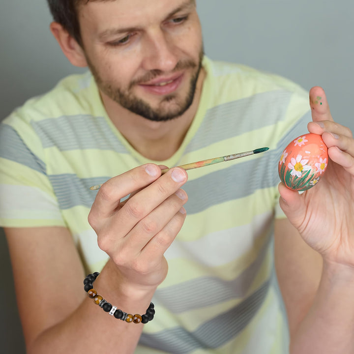 Christianartworkshop Kreuzarmband mit Tigerauge, schwarzem Onyx und Zirkonia – akzentuierter Edelstahl - image 5