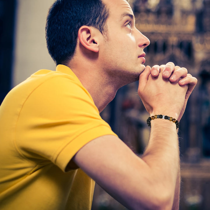 Christianartworkshop Kreuzarmband mit Tigerauge, schwarzem Onyx und Zirkonia – akzentuierter Edelstahl - image 6