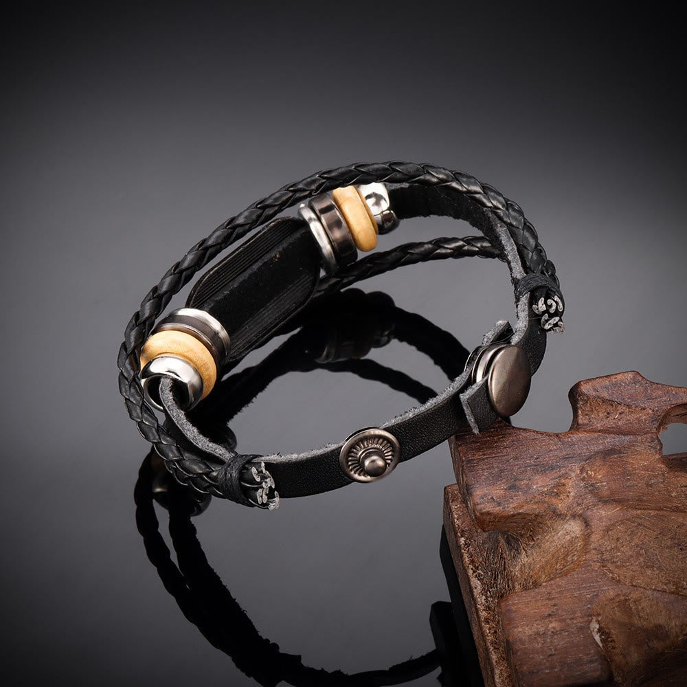 Christianartworkshop Handgefertigtes geflochtenes Lederarmband mit Inschrift aus Psalm 18,2 - image 3