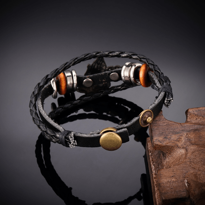 Christianartworkshop Armband im Retro-Stil mit betenden Händen, GOTT SEGNE MICH, schwarzes geflochtenes Design - image 4