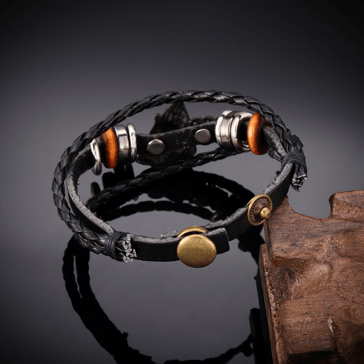 Christianartworkshop Armband im Retro-Stil mit betenden Händen, GOTT SEGNE MICH, schwarzes geflochtenes Design - image 4