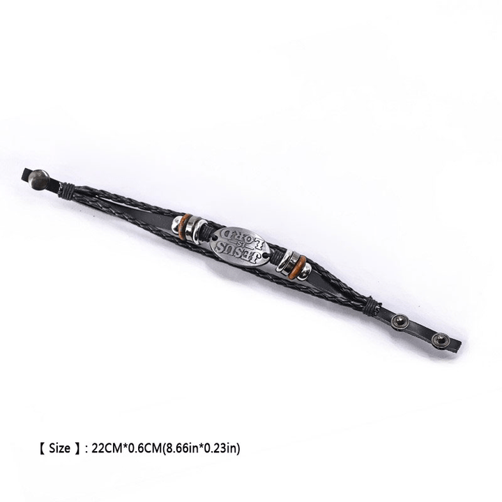 Christianartworkshop Schwarzes geflochtenes Lederarmband mit der Aufschrift „JESUS IS LORD“ - image 9