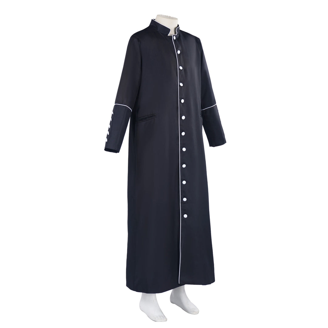 Klassische, mehrfarbige Priesterkutte von Christianartworkshop mit kontrastierender Borte und mittelalterlicher Eleganz - image 11