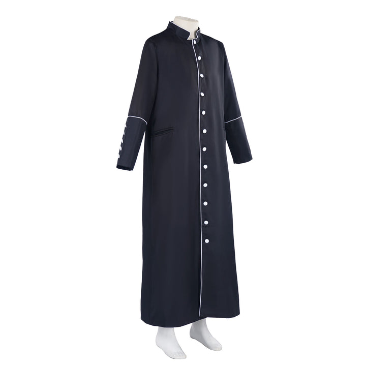 Klassische, mehrfarbige Priesterkutte von Christianartworkshop mit kontrastierender Borte und mittelalterlicher Eleganz - image 11