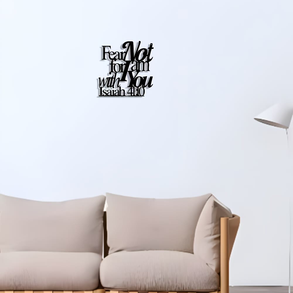 Künstlerische Wanddekoration aus schwarzem Metall von Christianartworkshop: Jesaja 41,10 Fürchte dich nicht, denn ich bin mit dir - image 2
