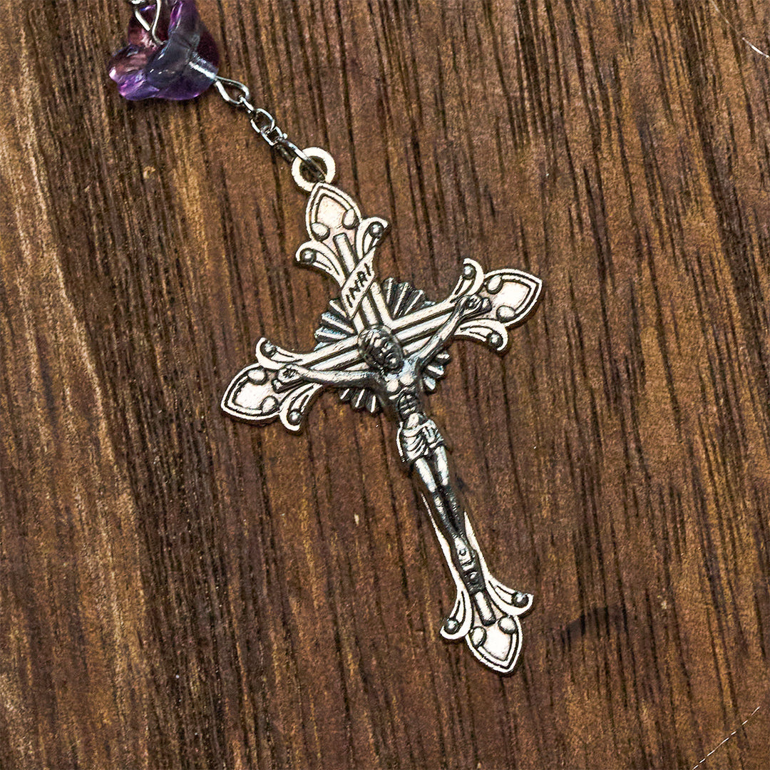 Christianartworkshop Pastel Bloom Maiglöckchen-Glasrosenkranz mit Unserer Lieben Frau: Reine marianische Gnade - image 8