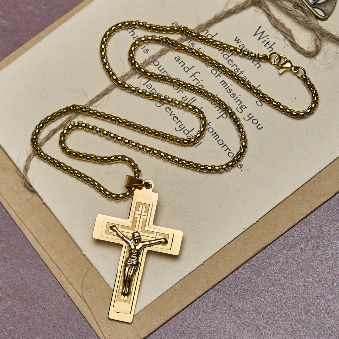 Christianartworkshop Klassische Halskette mit Jesus-Kruzifix-Anhänger: Mehrfarbiges Metallhandwerk - image 2