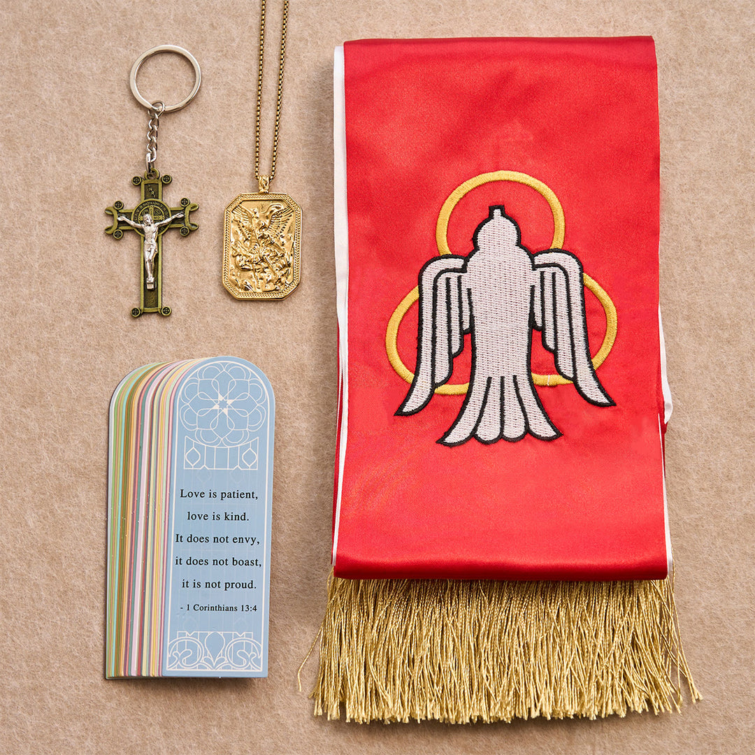 Christianartworkshop Segensset „Schutzpatron und Gnade“ des Heiligen Michael für Gebete und Besinnung in der Tasche - Goldene Halskette - image 11