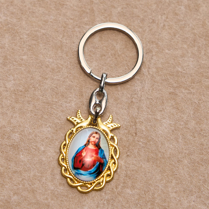 Christianartworkshop Schwarzes goldenes Kreuz-Segensset mit Madonna und Schriftkreuz: Lebe im Glauben - image 11