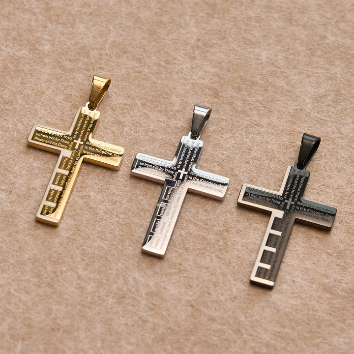 Christianartworkshop Schwarzes goldenes Kreuz-Segensset mit Madonna und Schriftkreuz: Lebe im Glauben - image 5