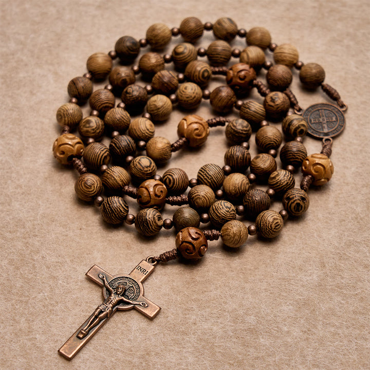 Christianartworkshop Heiliger Geist Taube Rote Stola Segensset mit Holzrosenkranz, Schlüsselanhänger und Lesezeichen - image 1