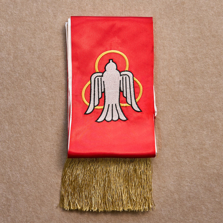 Christianartworkshop Heiliger Geist Taube Rote Stola Segensset mit Holzrosenkranz, Schlüsselanhänger und Lesezeichen - image 2