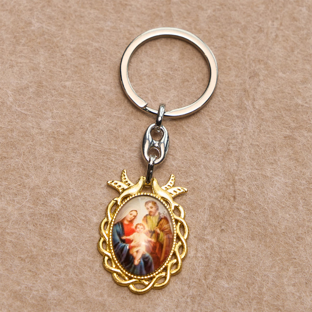 Christianartworkshop Rotgoldenes Kreuz-Segensset mit Madonna und Gallenstein-Rosenkranz: Lebe in Liebe - image 7