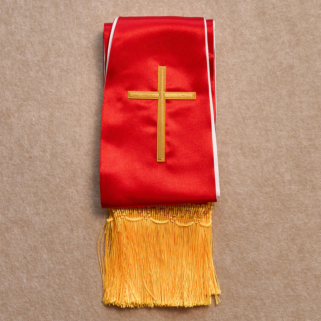 Christianartworkshop Rotgoldenes Kreuz-Segensset mit Madonna und Gallenstein-Rosenkranz: Lebe in Liebe - image 2