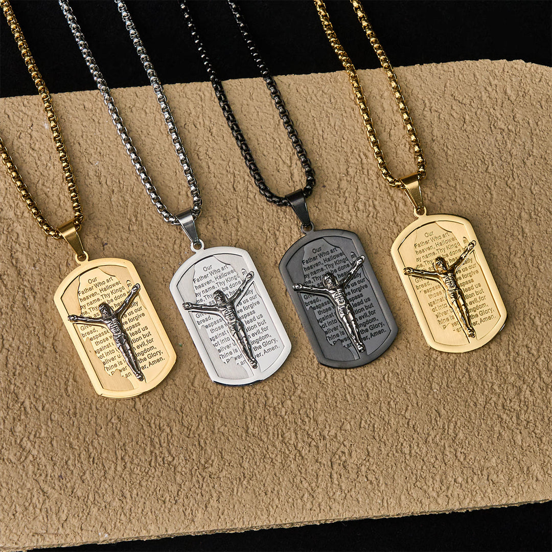 Christianartworkshop Moderne Halskette mit Kreuz und Kreuz, mehrfarbig - Golden - image 0