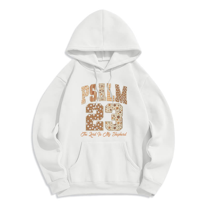 Christianartworkshop Vintage Ästhetik Psalm 23 Glaube Komfort Fleecegefütterter Polyester-Hoodie - Weiß - 2XL - image 1