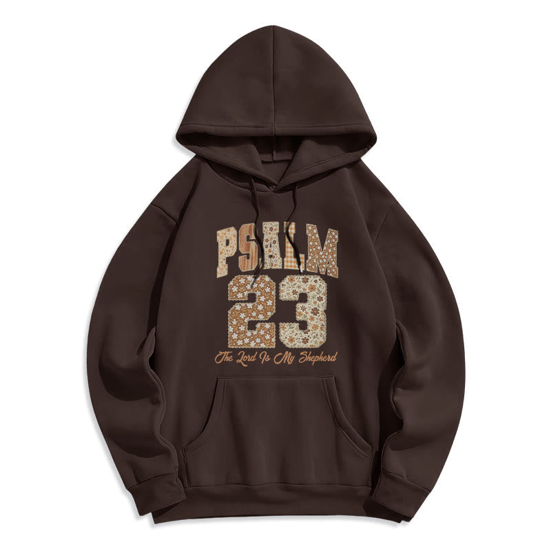 Christianartworkshop Vintage Ästhetik Psalm 23 Glaube Komfort Fleecegefütterter Polyester-Hoodie - Braun - 2XL - image 0