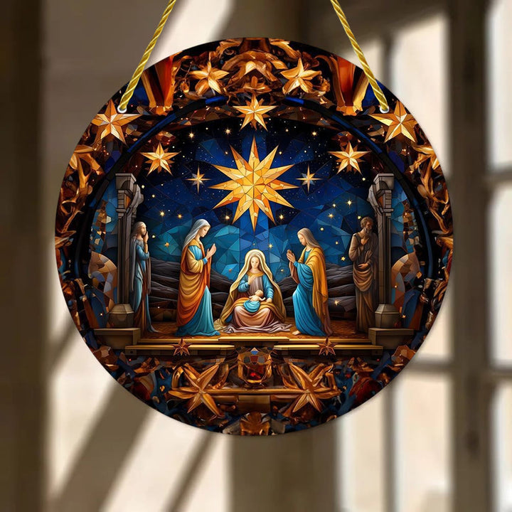 Christianartworkshop 7 Ästhetische Stile Kathedrale Mitternachtsblaue Krippen-Hängeornamente - F - 7,87 Zoll / 20 cm - image 5
