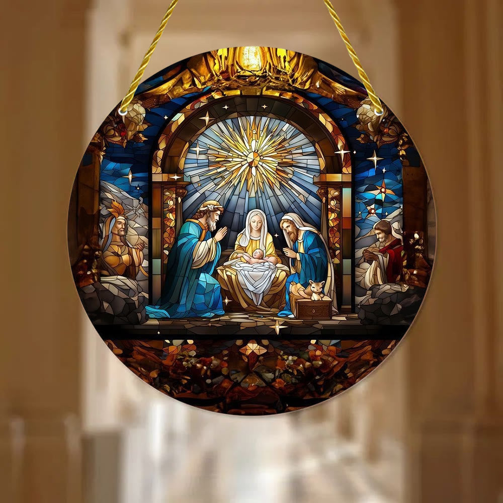 Christianartworkshop 7 Ästhetische Stile Kathedrale Mitternachtsblaue Krippen-Hängeornamente - B - 7,87 Zoll / 20 cm - image 1