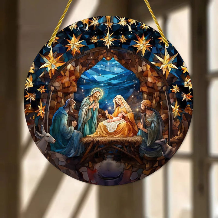 Christianartworkshop 7 Ästhetische Stile Kathedrale Mitternachtsblaue Krippen-Hängeornamente - D - 7,87 Zoll / 20 cm - image 3