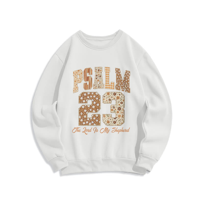 Christianartworkshop Vintage Ästhetik Psalm 23 Glaube Komfort Fleecegefüttertes Polyester-Sweatshirt - Weiß - 2XL - image 0
