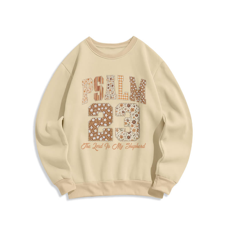 Christianartworkshop Vintage Ästhetik Psalm 23 Glaube Komfort Fleecegefüttertes Polyester-Sweatshirt - Beige - 2XL - image 1
