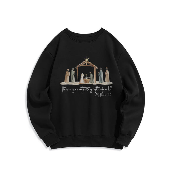 Christianartworkshop Gemütliches Krippen-Sweatshirt mit Bibelvers-Motiv, gefüttert mit Polyester, ideales Geschenk - Schwarz - 2XL - image 4
