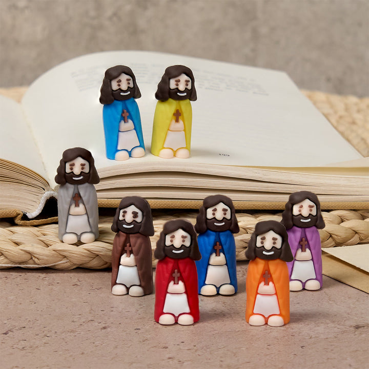 Christianartworkshop 8/16/24/32 Stück Kleine Jesusfiguren in acht Pastell- und kräftigen Farbtönen: Regenbogen der Segnungen - 30-teiliges Set - image 0