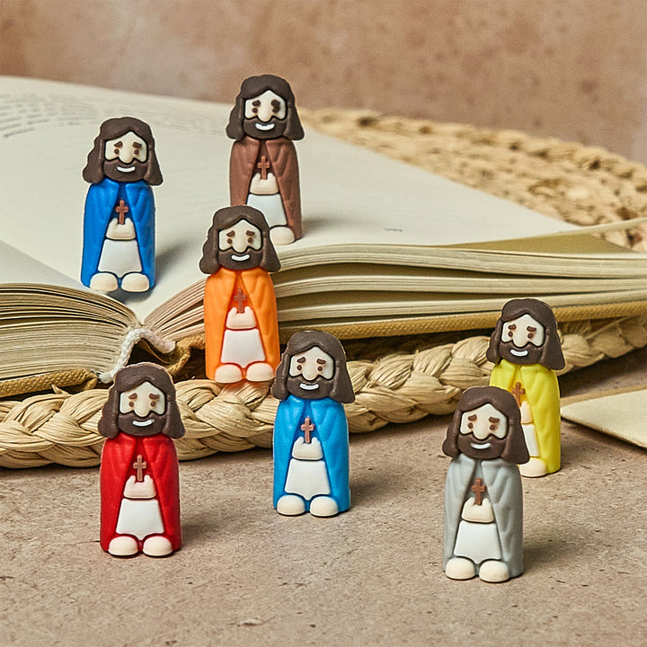 Christianartworkshop 8/16/24/32 Stück Kleine Jesusfiguren in acht Pastell- und kräftigen Farbtönen: Regenbogen der Segnungen - image 1