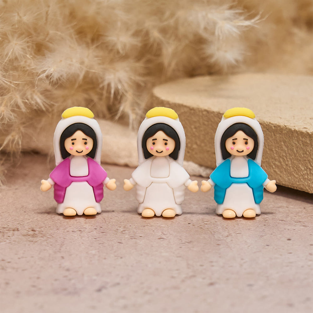 Christianartworkshop 6-farbige kleine Jungfrau-Maria-Figuren: Marias Lächeln, tägliche Ruhe - image 1