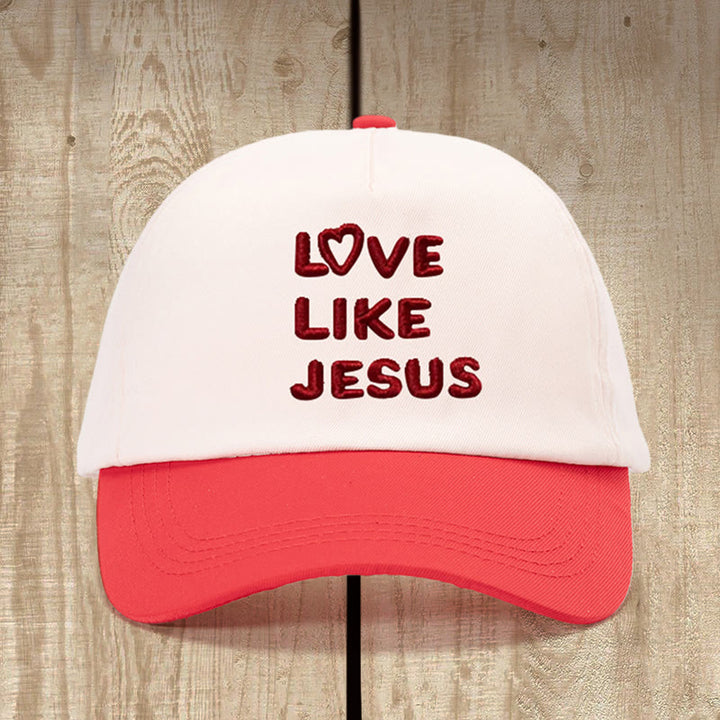 Christianartworkshop Love Like Jesus Warmherziger Hut: Treue Liebe mit sanftem Charme - Beige mit Rot - image 0