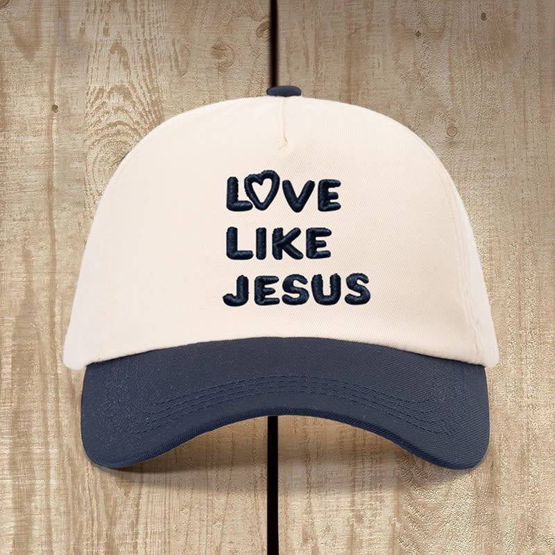 Christianartworkshop Love Like Jesus Warmherziger Hut: Treue Liebe mit sanftem Charme - Beige mit Marineblau - image 3