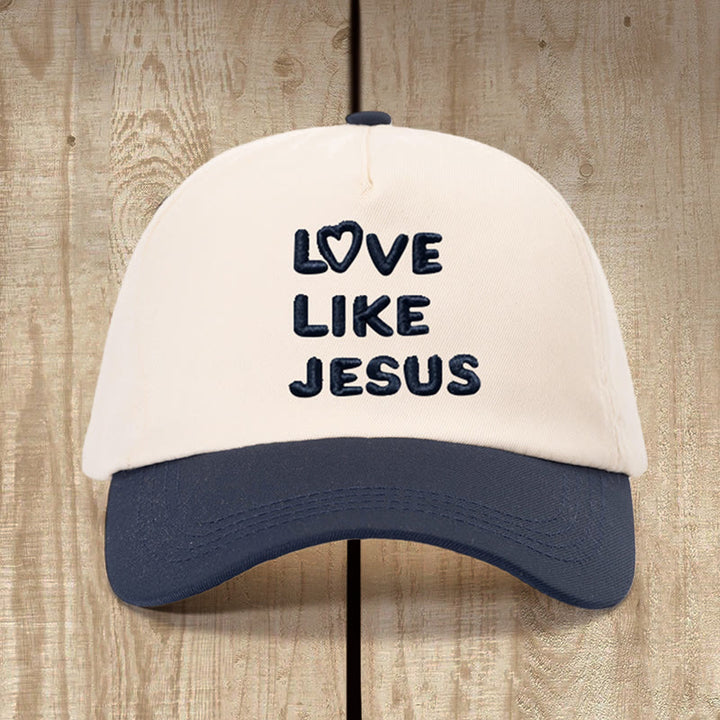 Christianartworkshop Love Like Jesus Warmherziger Hut: Treue Liebe mit sanftem Charme - Beige mit Marineblau - image 3