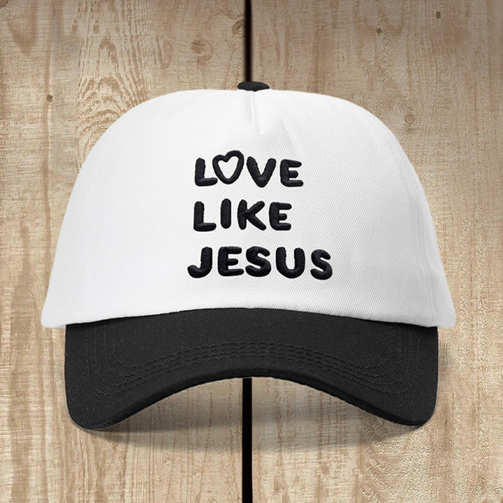 Christianartworkshop Love Like Jesus Warmherziger Hut: Treue Liebe mit sanftem Charme - Weiß mit Schwarz - image 2