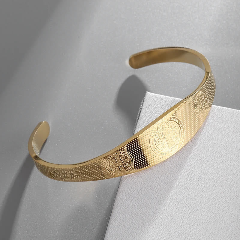 Christianartworkshop Friedens- und Schutz-Armband „St. Benedikt“ in Gold und Silber - image 1