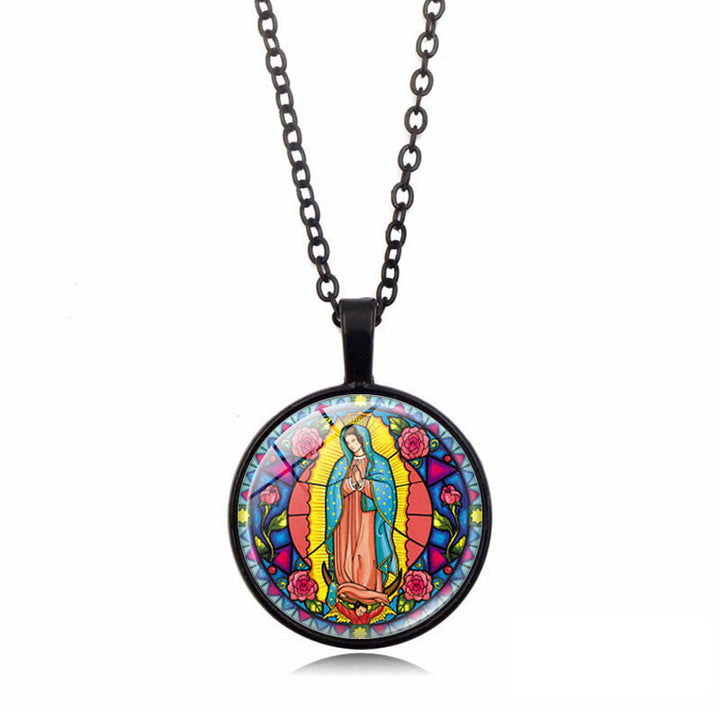 Christianartworkshop Wählen Sie Ihre Segenskette „Strahlender Glaube“: Madonna mit Kind oder Rosen von Guadalupe - Jungfrau von Guadalupe - Schwarz - image 6