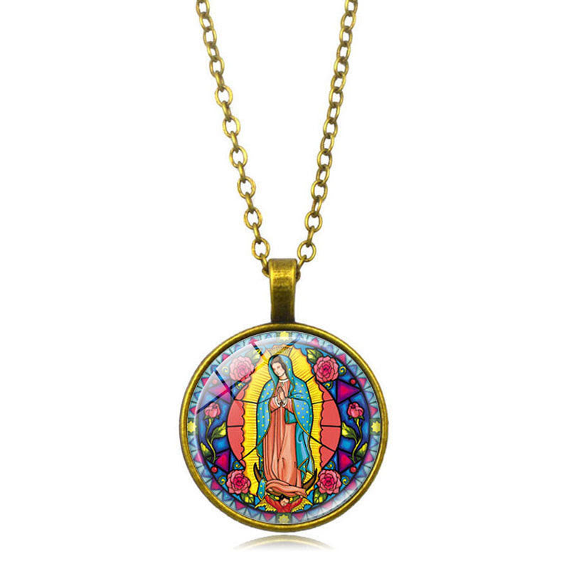Christianartworkshop Wählen Sie Ihre Segenskette „Strahlender Glaube“: Madonna mit Kind oder Rosen von Guadalupe - Jungfrau von Guadalupe - Antike Bronze - image 8