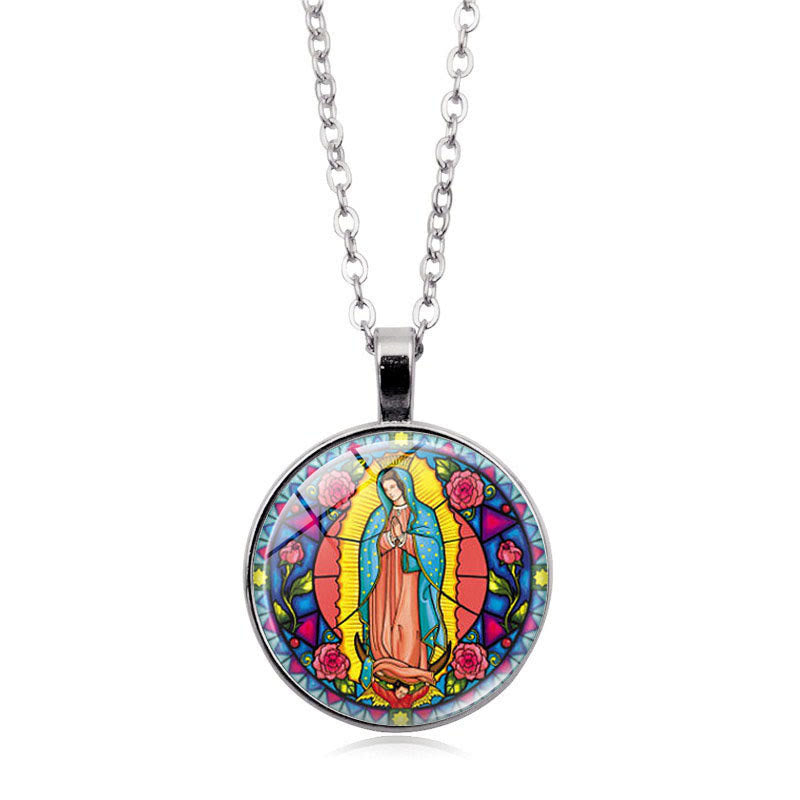 Christianartworkshop Wählen Sie Ihre Segenskette „Strahlender Glaube“: Madonna mit Kind oder Rosen von Guadalupe - Jungfrau von Guadalupe - Silber - image 7