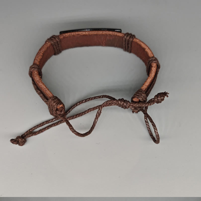 Christianartworkshop Rustikales, verstellbares Armband im Lederstil mit Kreuz und Vaterunser in 2 Farben - image 5