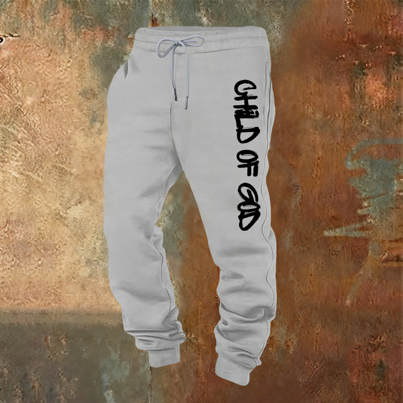 Christianartworkshop – Jogginghose mit Glaubenszitat „Kind Gottes“ und fettgedruckten Buchstaben - Hellgrau - 2XL - image 8