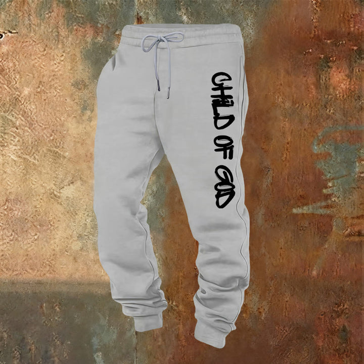 Christianartworkshop – Jogginghose mit Glaubenszitat „Kind Gottes“ und fettgedruckten Buchstaben - Hellgrau - 2XL - image 8