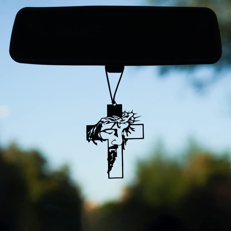 Christianartworkshop Reisebegleiter Jesus Dornenkrone Kreuz Autoanhänger - image 2