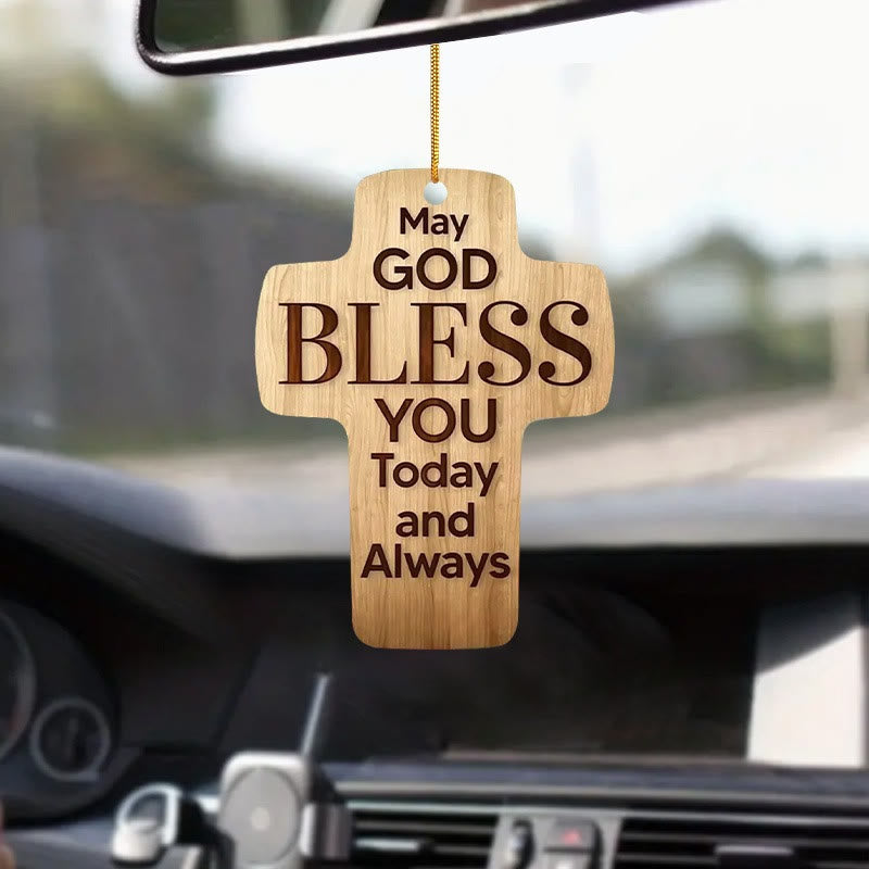 Christianartworkshop Glaubenssymbol Gott segne dich Kreuz Autoanhänger als tägliche Erinnerung - Kreuzen - image 0