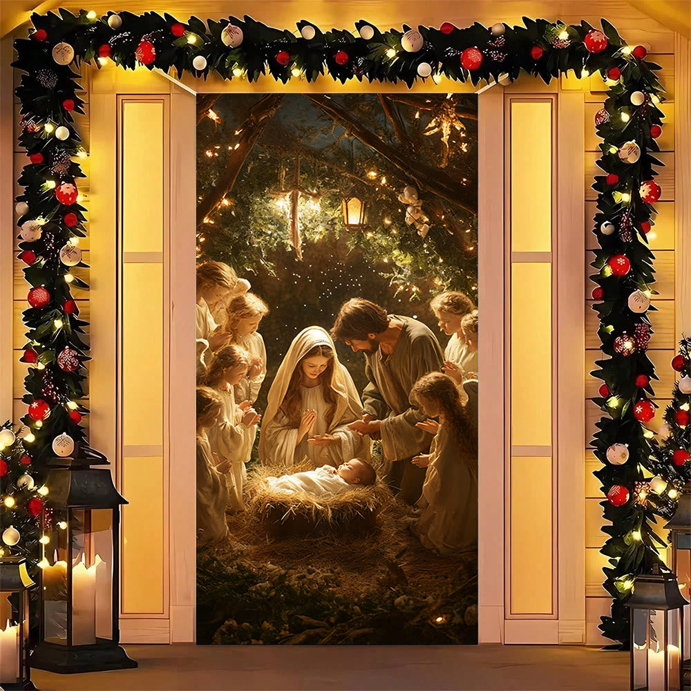 Türvorhang „Weihnachtsgeschichte“ von Christianartworkshop: Frohe Weihnachten & täglicher Segen - image 1